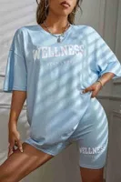 Kısa Kollu Şortlu Wellness Baskılı Soft Kadın Pijama Takımı Mavi Merry See MS 4075 Mavi görsel 5