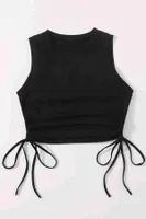 Yanları Büzgülü Kolsuz Bluz Crop Top Atlet Siyah Merry See 4579 Siyah farklı açı