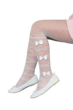 Mine Aksesuarli Çocuk Külotlu Çorap Beyaz Daymod D2122118