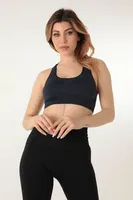 MioFit Kalın Askılı Desenli Seamless Spor Sütyen Miorre 999-ZZ0124 Lacivert görsel 5