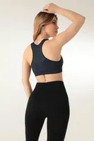 MioFit Kalın Askılı Desenli Seamless Spor Sütyen Miorre 999-ZZ0124 Lacivert görsel 8