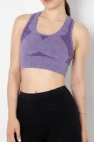 Miofit Seamless Dolgusuz Kadın Spor Sütyeni Miorre 001-001116 Purple Melange farklı açı