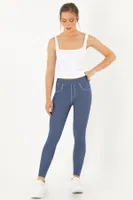 Miorre Lidyana Seamless Kot Desenli Tayt 148-000291 Lacivert görsel 8