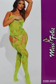 Miss Feliz Örümcek Desenli Yeşil Fantazi Vücut Çorabı Miss Feliz 3030