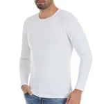Modal Beyaz O-Yaka Uzun Kollu Erkek T-Shirt Yıldız 385 Beyaz