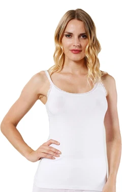 Özkan Modal Pamuklu İnce Askılı Dantelli Kadın Atlet Özkan 24675 