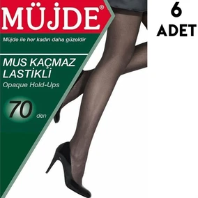 Müjde 70 Den Mus Kaçmaz Lastikli Çorap 6'lı Müjde 09-1