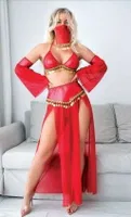 Gold Aksesuarlı Dansöz Kostüm NightLight 1086 Kırmızı
