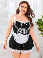 İp Bağlamalı Dantelli Fantazi Hizmetçi Kostümü NightLight 3500 Görsel