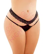 Bel Kısmı Dantel Fantazi Büyük Beden Külot Nightlight 9156 Siyah