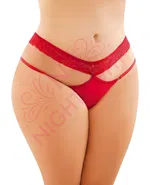 Bel Kısmı Dantel Fantazi Büyük Beden Külot Nightlight 9156 Kırmızı farklı açı