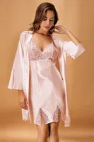 Nurteks 5325 Saten Kimono Takım Pudra Pudra