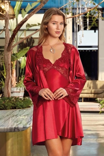 Nurteks 5344 Saten Kimono Takım