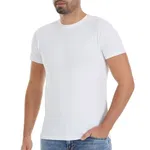O-Yaka Kısa Kollu Beyaz Likralı Erkek T-Shirt Yıldız 90 Beyaz