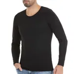 O-Yaka Uzun Kollu Modal Erkek Siyah T-Shirt Yıldız 386 Siyah