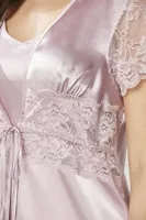 Önden Bağlamalı Saten Dantelli 3Lü Şort Sabahlık Takım Pierre Cardin 2480 görsel 19
