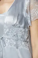 Önden Bağlamalı Saten Dantelli 3Lü Şort Sabahlık Takım Pierre Cardin 2480 farklı açı