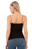 Örme Pamuklu Modal Esnek Rahat İnce Askılı Kadın Atlet Özkan 27042  Siyah görsel 7
