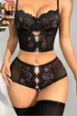Özel Bölgesi Açık Dantelli Fantazi Büstiyer Takım For Dreams 8454