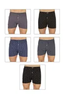 5li Havlu Bel Esnek Yumuşak Düğmeli Desenli Penye Boxer Özkan 11112 Asorti