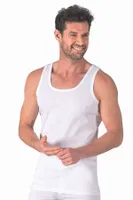 Özkan 11406 Erkek %100 Pamuklu Ribana Esnek Rahat Kalın Askılı örme Atlet Beyaz görsel 11