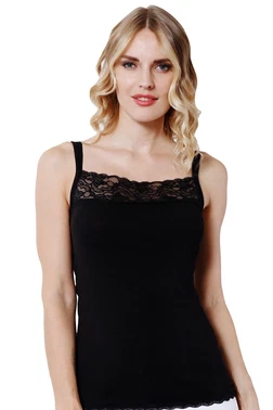 Özkan İnce Askılı Kare Yaka Modal Pamuklu Dantelli Kadın Atlet Özkan 23422