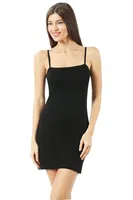 Özkan 7126 Kadın Ip Askılı Viskon Atlet Kombinezon Jüpon Astar Siyah görsel 5