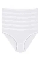 Pamuklu Beyaz 6'lı Paket Kadın Bikini Külot Yıldız 2122 Beyaz