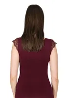 Pamuklu Modal Saten Yaka Dantelli Kadın Atlet Özkan 25430  Bordo görsel 6