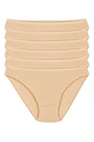 Pamuklu Ten 6'lı Paket Kadın Bikini Külot Yıldız 2124 Ten