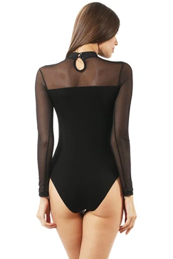 Özkan Pamuklu Tül Detaylı Uzun Kollu Yarım Balıkçı Kancalı Çıtçıtlı Body Özkan 22779 - Alternatif Görünüm