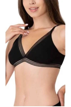 İMER Pedsiz Tül Çizgili Penye Sütyen İmer 2238