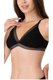 İMER Pedsiz Tül Çizgili Penye Sütyen İmer 2238