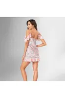 Pembe Çiçekli Sabahlıklı Gecelik Takım Ahu Loriva 1851 Pembe farklı açı