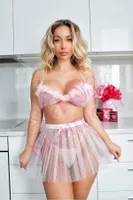Pembe Mini Etekli Seksi Takım NightLight 1070 Pembe farklı açı