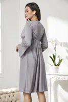 Penye Gecelik Sabahlık Pijama Takım Şort Takım 6'lı Çeyiz Seti Pierre Cardin 5325 Gri görsel 24