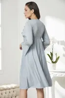 Penye Gecelik Sabahlık Pijama Takım Şort Takım 6'lı Çeyiz Seti Pierre Cardin 5325 Mavi görsel 17