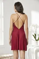 Penye Gecelik Sabahlık Pijama Takım Şort Takım 6'lı Çeyiz Seti Pierre Cardin 5325 Bordo görsel 11