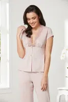 Penye Gecelik Sabahlık Pijama Takım Şort Takım 6'lı Çeyiz Seti Pierre Cardin 5325 Pudra görsel 6