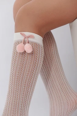 Daymod Peri Ponponlu File Çocuk Dizaltı Çorap Kemik Daymod D2222021 - Alternatif Görünüm