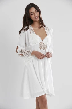 Pierre Cardin Pierre Cardin 5625 Penye Gecelik Sabahlık Pijama Takım Şort Takım 6'lı Gelin Çeyiz Seti