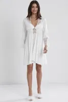 Pierre Cardin 5625 Penye Gecelik Sabahlık Pijama Takım Şort Takım 6'lı Gelin Çeyiz Seti Ekru görsel 4