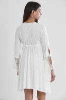Pierre Cardin 5625 Penye Gecelik Sabahlık Pijama Takım Şort Takım 6'lı Gelin Çeyiz Seti Ekru görsel 5