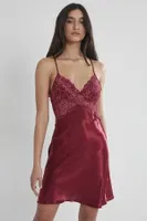 Dantelli Saten Askılı Kadın Gecelik Pierre Cardin 608 Bordo görsel 7
