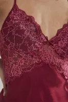 Dantelli Saten Askılı Kadın Gecelik Pierre Cardin 608 Bordo görsel 8