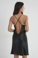 Dantelli Saten Askılı Kadın Gecelik Pierre Cardin 608 Siyah görsel 4