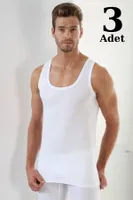 Premium Beyaz Erkek Atlet 3'lü Paket Arma Yıldız 1001 - 3 ADET Beyaz