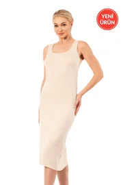 Özkan Premium Diz Altı Uzun Esnek Rahat Kalın Askılı Kombinezon Elbise Jüpon Özkan 27372