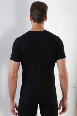 Arma Yıldız Premium Erkek Siyah %100 Pamuk Yuvarlak Yaka Tişört Arma Yıldız 1002 - Alternatif Görünüm