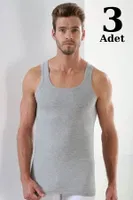 Premium Gri Erkek Atlet 3'lü Paket Arma Yıldız 1001 - 3 ADET Gri